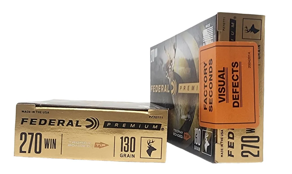 Federal Premium Ammunition - 270 Winchester - 130 Grain Trophy Bonded Tip - 20 Rounds - FACTORY SECONDS