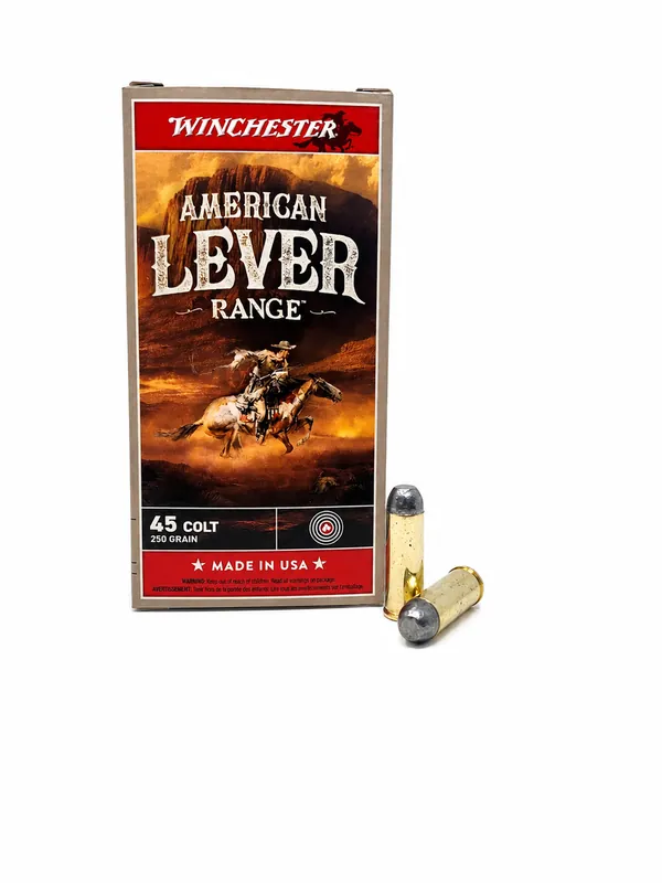 Winchester American Lever Range - 45 Long Colt - 250 Grain Lead Flat Nose - 500 Rounds