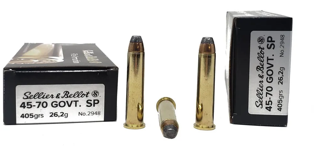 Sellier & Bellot Ammunition - 45-70 Government - 405 Grain Soft Point - 20 Rounds - Brass Case