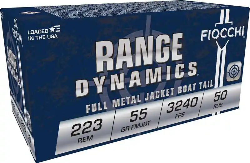 Fiocchi Rang Dynamics Ammunition - 223 Remington - 55 Grain Full Metal Jacket Boat Tail - 50 Rounds