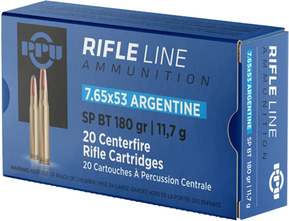 Prvi Partizan Ammunition - 7.65x53 Argentine - 180 Grain Soft Point - 20 Rounds - Brass Case
