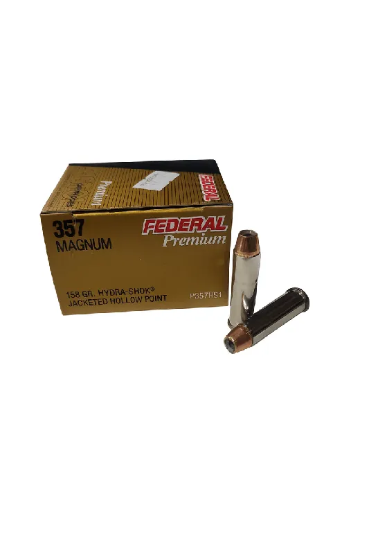 Federal Premium Ammunition - 357 Magnum - 158 Grain Hydra-Shok - 20 Rounds