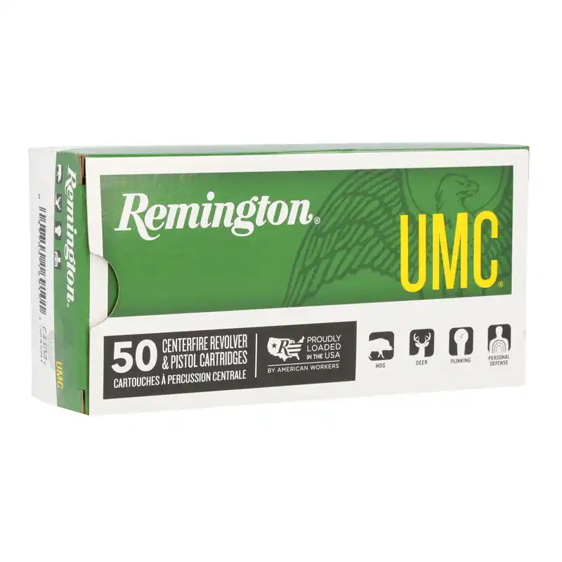 Remington UMC Ammunition - 44 Remington Magnum - 180 Grain Jacketed Soft Point - 50 Rounds - Brass Case