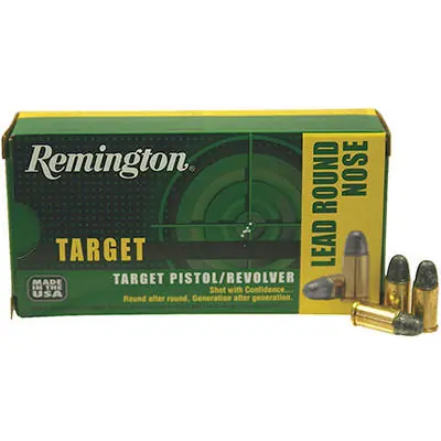Remington Wheel Gun Ammunition - 38 Short Colt - 125 Grain Lead Round Nose - 50 Rounds - Brass Case