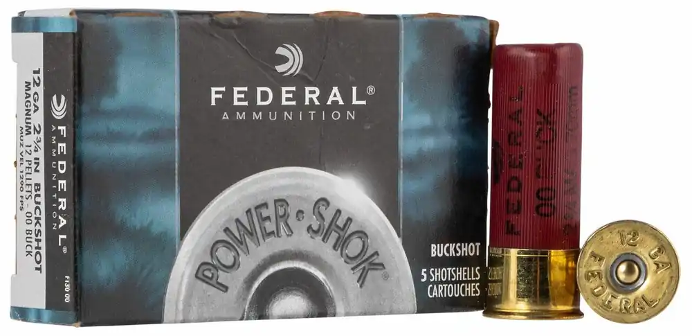 Federal Ammunition - 12 Gauge - 2 3/4"- 00 Buck - 12 Pellets - 5 Rounds