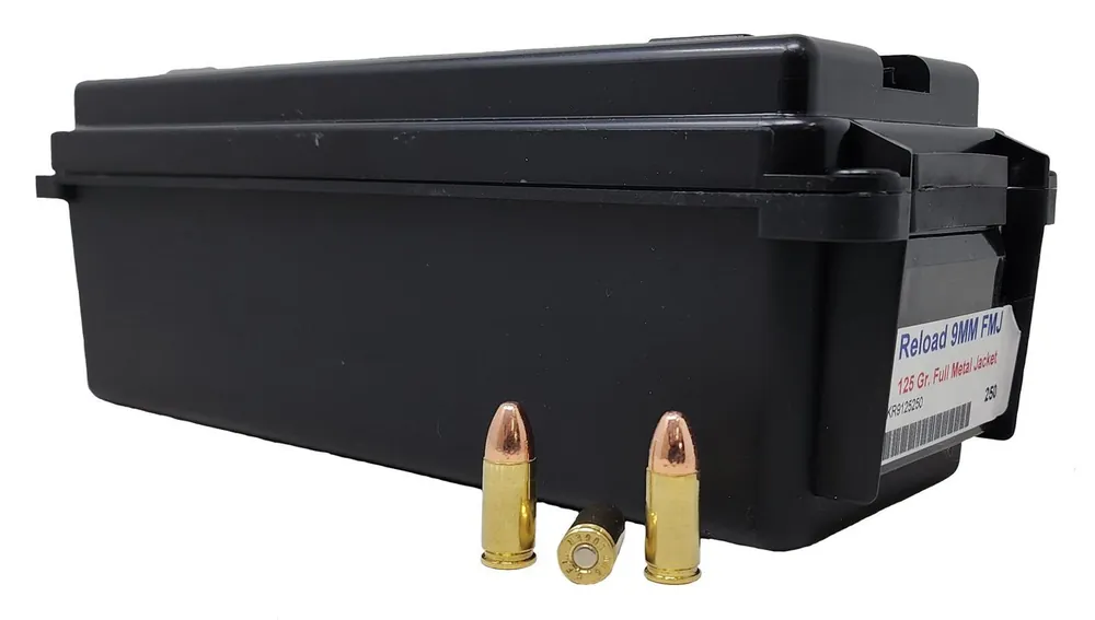 Miwall Reload Ammunition - 9 MM Luger - 124 Grain Full Metal Jacket - 500 Rounds W/ Free Ammo Can