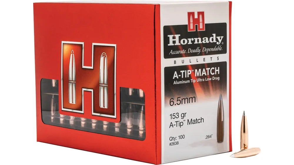 Hornady Bullets - .264" (6.5 MM) - 153 Grain A-Tip - 100 Projectiles