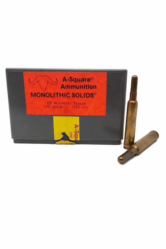 A-Square Ammunition - 300 Weatherby Magnum - 180 Grain Monolithic Solids - 20 Rounds