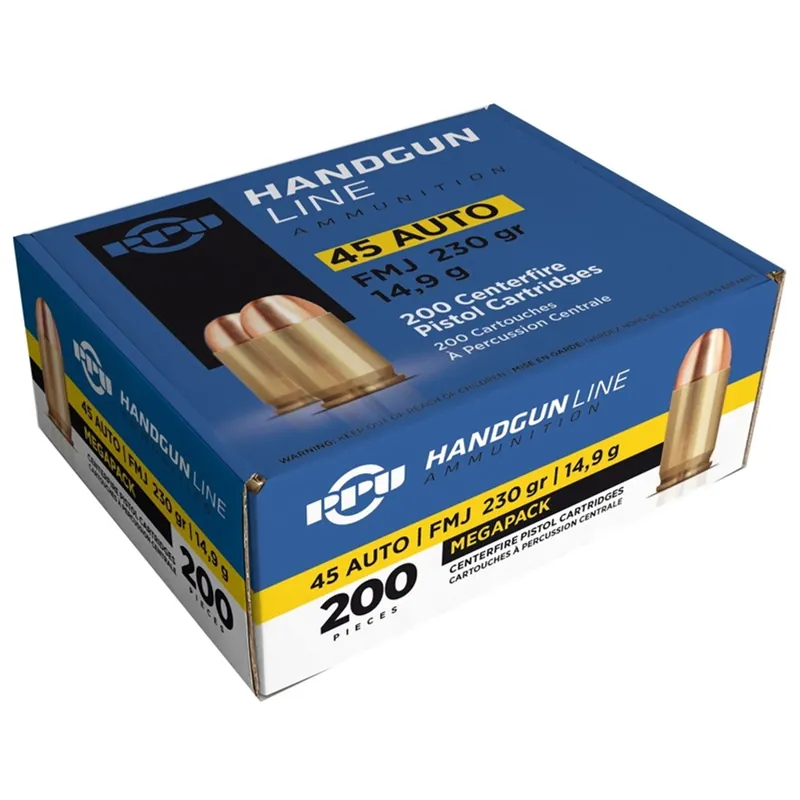 Prvi Partizan Ammunition - 45 Auto - 230 Grain Full Metal Jacket - 200 Rounds - Brass Case