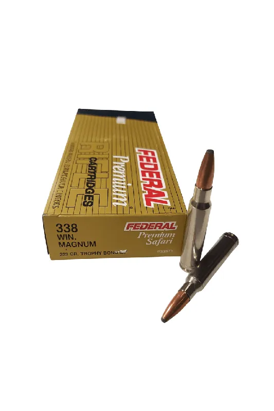 Federal Premium Ammunition - 338 Winchester Magnum - 225 Grain Trophy Bonded - 20 Rounds