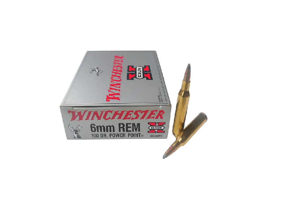 Winchester Super-X Ammunition - 6 MM Remington - 100 Grain Power Point - 20 Rounds - Brass Case