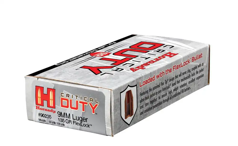 Hornady 9mm Luger 135 Grain Critical Duty LE - 50 Rounds - Brass Case