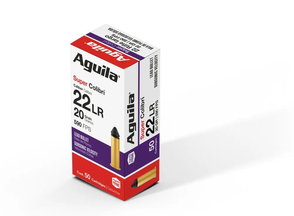 Aguila Super Colibri Powderless Ammunition - 22 Long Rifle - 20 Grain Lead - 50 Rounds