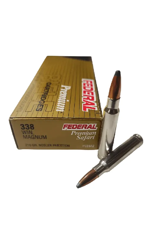Federal Premium Ammunition - 338 Winchester Magnum - 210 Grain Nosler - 20 Rounds