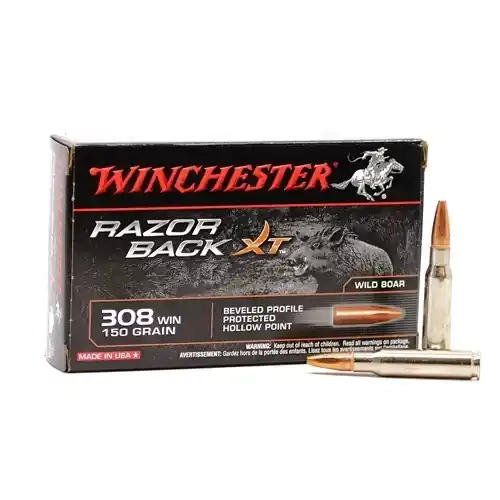 Winchester Razorback Ammunition - 308 Winchester - 150 Grain Hollow Point Lead Free - 20 Rounds