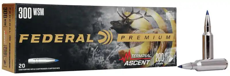 Federal Premium Ammunition - 300 Winchester Short Magnum - 200 Grain Terminal Ascent - 20 Rounds