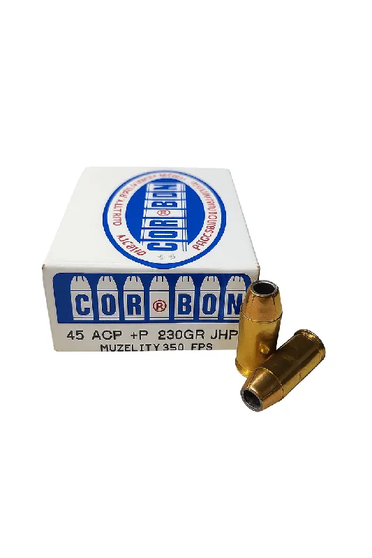Cor Bon Ammunition - 45 Auto+P - 230 Grain Jacketed Hollow Point - 20 Rounds
