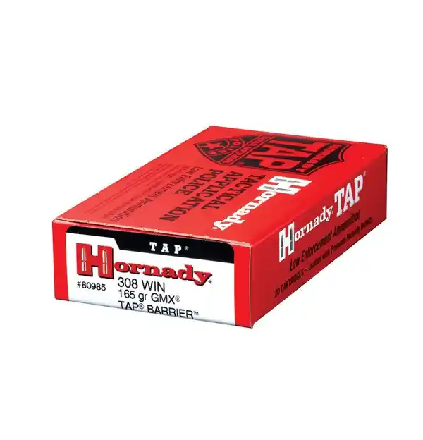 Hornady 308 Win 165 Grain CX TAP Barrier LE - 200 Rounds - Nickle Plated Brass Case