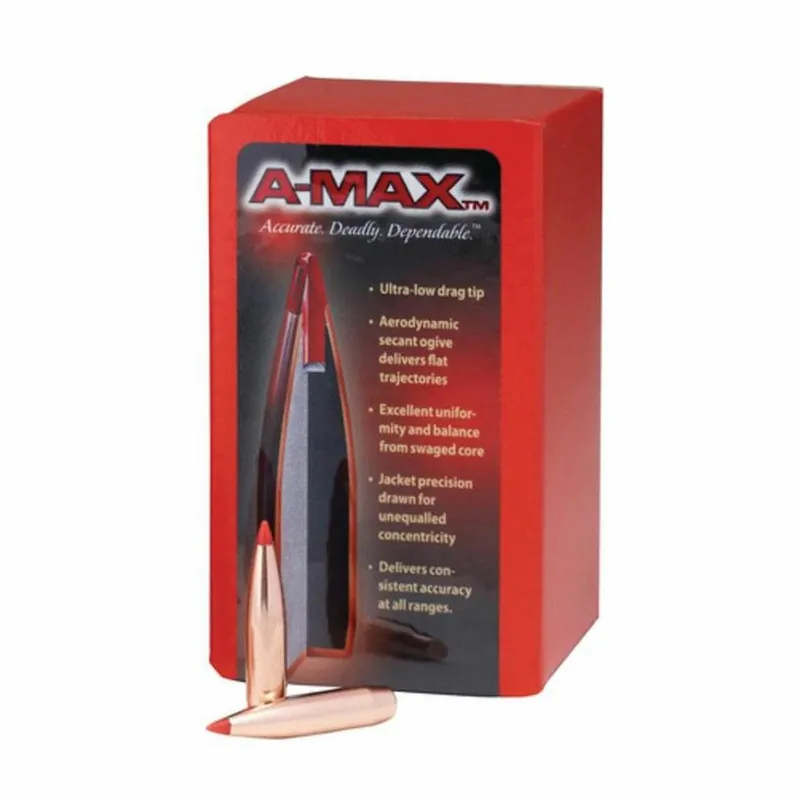 Hornady Bullets - .224" (22 Cal) - 75 Grain A-Max - 100 Projectiles