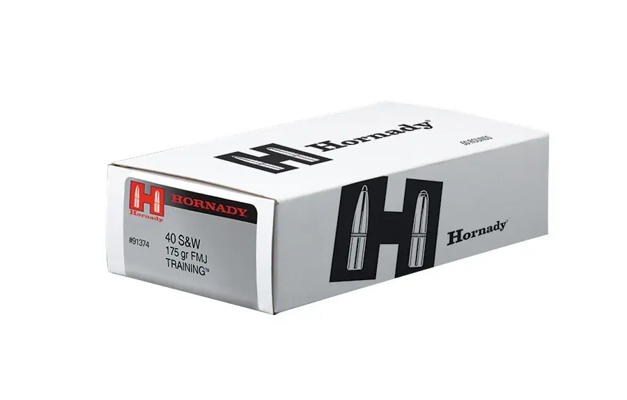 Hornady 40 S&W 175 Grain FMJ Training Brass LE - 50 Rounds - Brass Case
