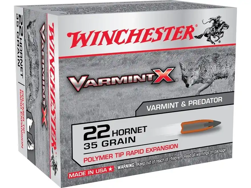 Winchester VarmintX Ammunition - 22 Hornet - 35 Grain Polymer Tip - 20 Rounds