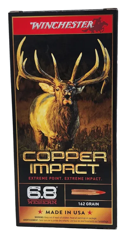Winchester Copper Impact Ammunition - 6.8 Western - 162 Grain Copper - 20 Rounds