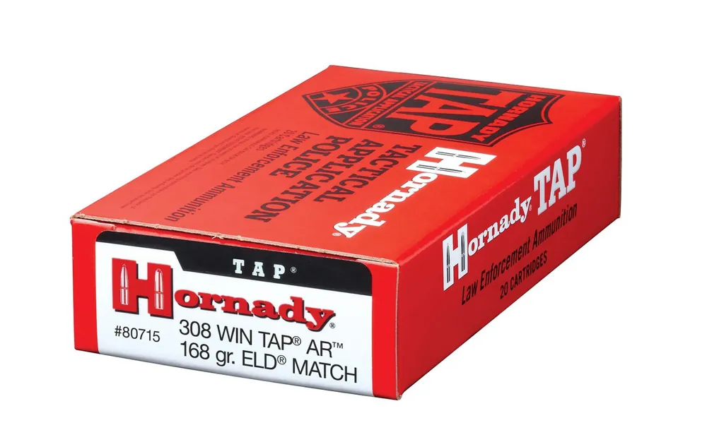 Hornady 308 Win 168 Grain ELD Match TAP AR LE - 20 Rounds - Brass Case