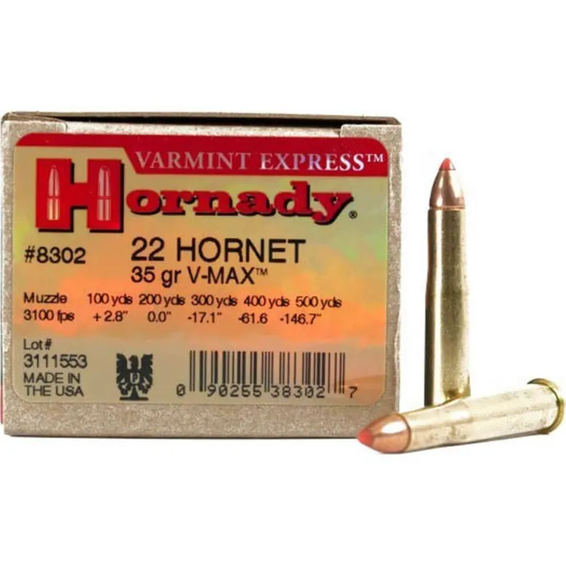 Hornady Varmint Express Ammunition - 22 Hornet - 35 Grain V-Max - 25 Rounds