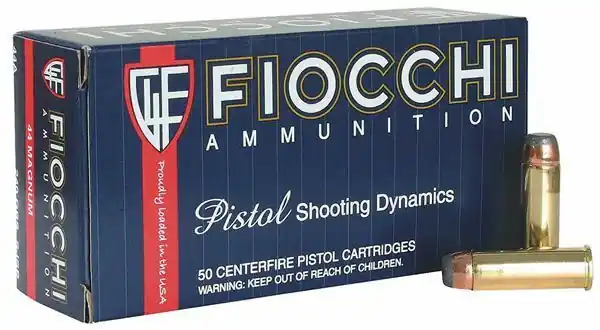 Fiocchi Ammunition - 44 Magnum - 240 Grain Jacketed Soft Point - 50 Rounds - Brass Case