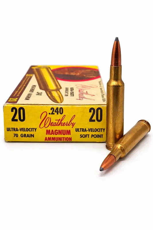 Weatherby Ammunition - 240 Weatherby Magnum - 70 Grain Soft Point - 20 Rounds