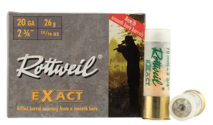 Rottweil Exact Ammunition - 20 Gauge - 2 3/4" - Lead 15/16 - 5 Rounds - Best Out Of Smooth Bore Barrels