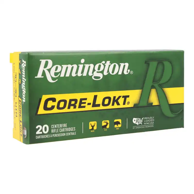 Remington Core-Lokt Ammunition - 30-30 Winchester - 150 Grain Core-lokt Soft Point - 20 Rounds - Brass Case