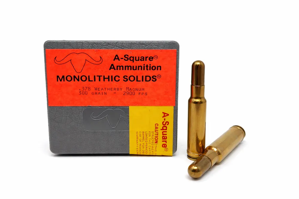 A-Square Ammunition - 378 Weatherby Magnum - 300 Grain Monolithic Solids - 10 Rounds