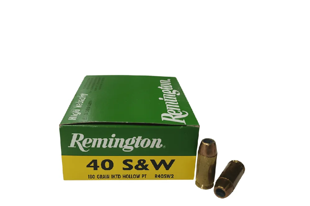 Remington Ammunition - 40 S&W - 180 Grain Jacketed Hollow Point - 25 Rounds