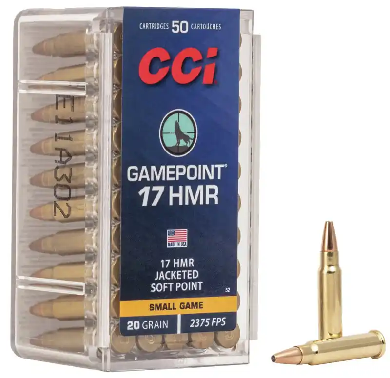 CCI Gamepoint Ammunition - 17 HMR - 20 Grain Jacketed Soft Point - 50 Rounds