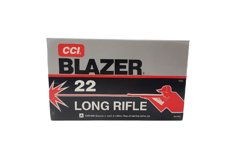 CCI Blazer Ammunition - 22 Long Rifle - 40 Grain Lead Round Nose - 500 Rounds - Brass Case