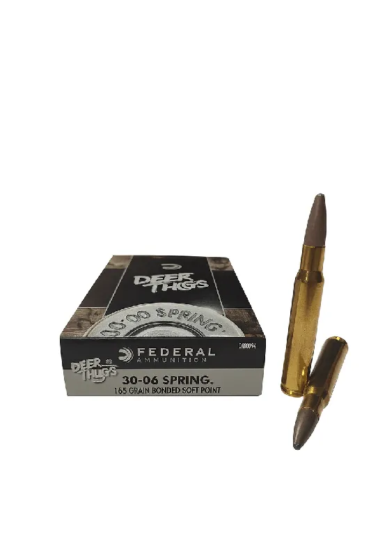 Federal Ammunition - 30-06 Springfield - 165 Grain Bonded Soft Point - 20 Rounds - Brass Case
