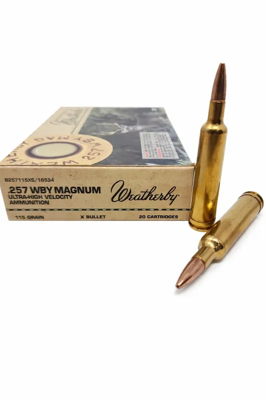Weatherby Ammunition - 257 Weatherby Magnum - 115 Grain X Bullet - 20 Rounds