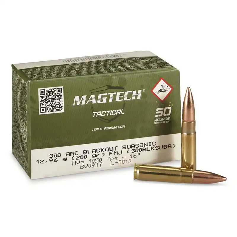 Magtech Ammunition - 300 AAC Blackout - 200 Grain Full Metal Jacket - 50 Rounds