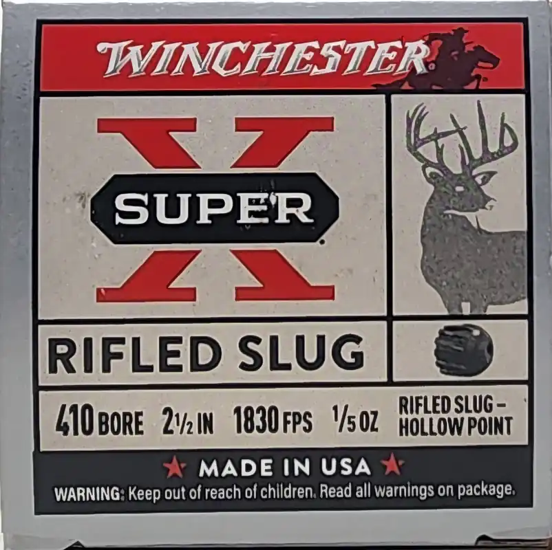 Winchester Super-X Ammunition - 410 Bore - 2 1/2" - 1/5 Oz Rifled Slug Hollow Point - 15 Rounds