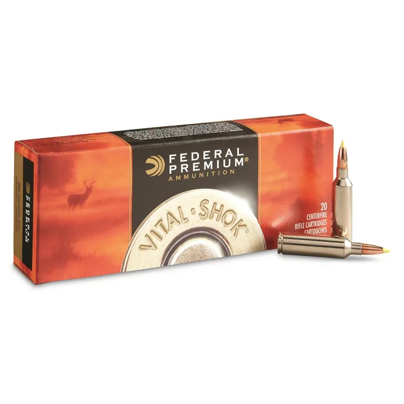 Federal Premium Ammunition - 270 Winchester Short Magnum - 150 Grain Nosler Partition - 20 Rounds - Nickle Plated Brass Case