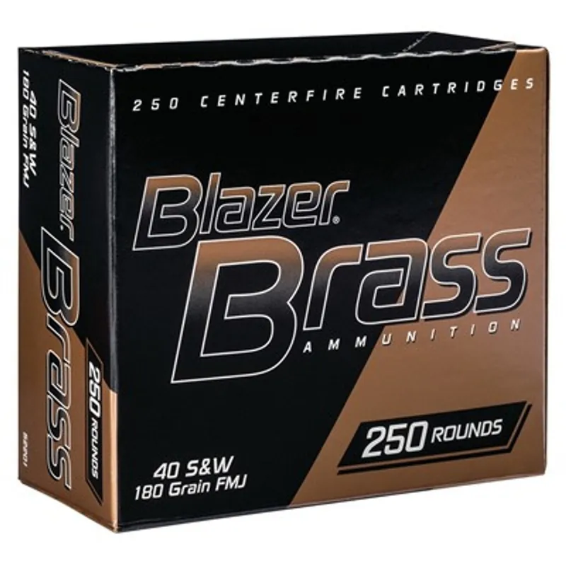 CCI Blazer Ammunition - 40 S&W - 180 Grain Full Metal Jacket - 250 Rounds - Brass Case