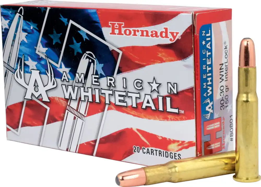 Hornady American Whitetail - 30-30 Winchester - 150 Grain Interlock Round Nose - 200 Rounds - Brass Case