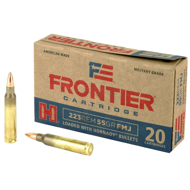 Frontier Ammunition - 223 Remington - 55 Grain Full Metal Jacket - 20 Rounds - Brass Case