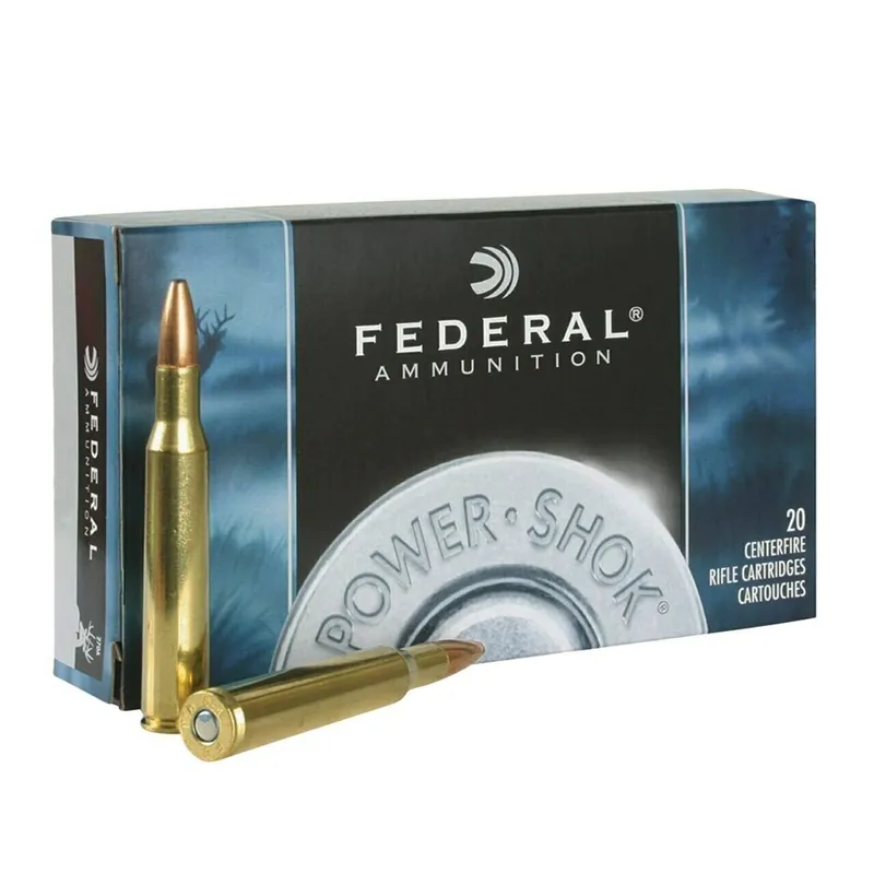 Federal PowerShok Ammunition - 32 Winchester Special - 170 Grain Jacketed Soft Point - 20 Rounds - Brass Case