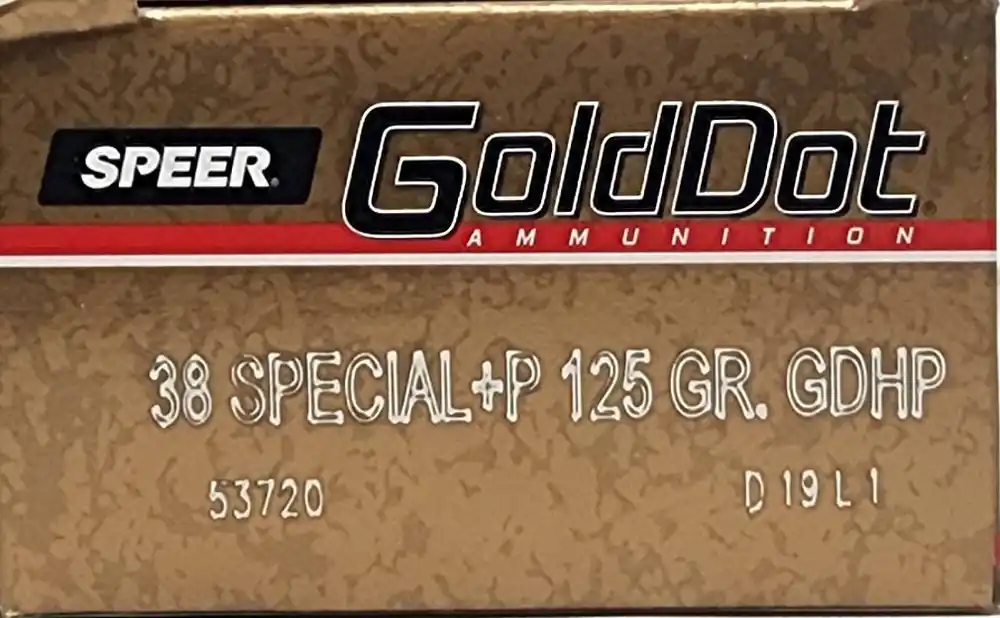 Speer Gold Dot Ammunition - 38 Special +P - 125 Grain Gold Dot Hollow Point - 50 Rounds