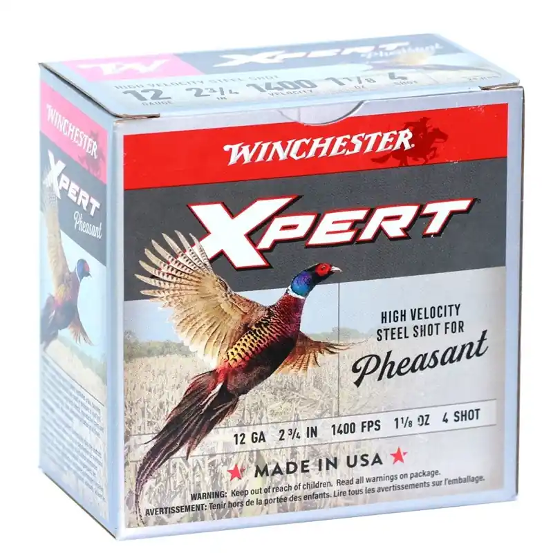 Winchester Expert Ammunition - 12 Gauge - 2 3/4" - 1 1/8 Oz. - 4 Steel Shot - 25 Rounds