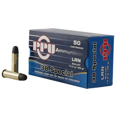 Prvi Partizan Ammunition - 38 Special - 158 Grain Lead Round Nose - 50 Rounds - Brass Case