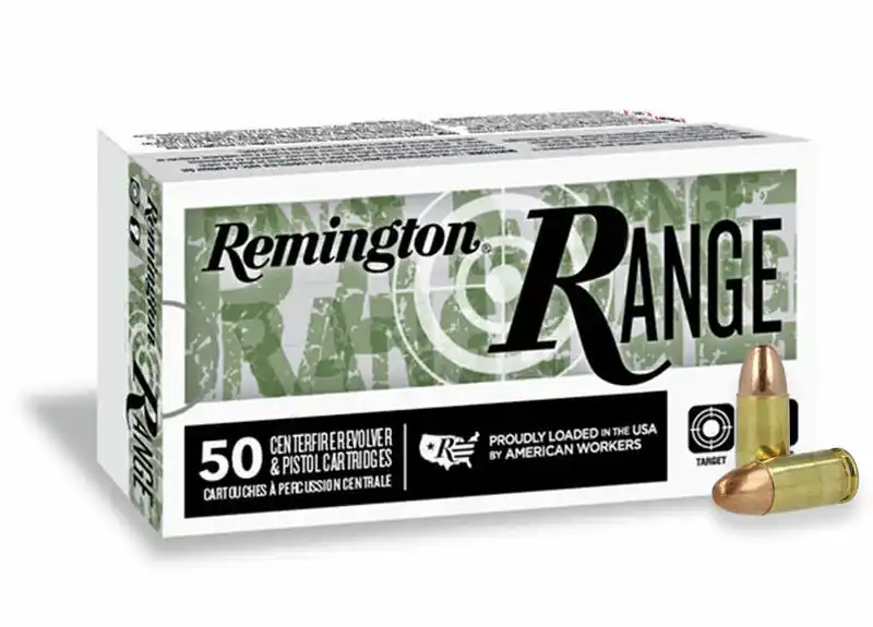 Remington Range Ammunition - 9 MM Luger - 124 Grain Full Metal Jacket - 50 Rounds