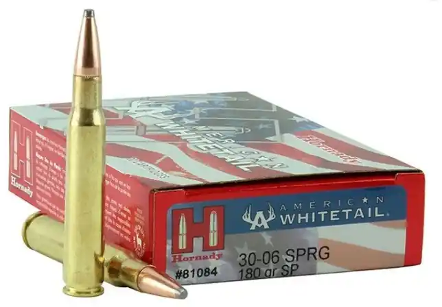 Hornady American Whitetail Ammunition - 30-06 Springfield - 180 Grain Soft Point - 20 Rounds - Brass Case